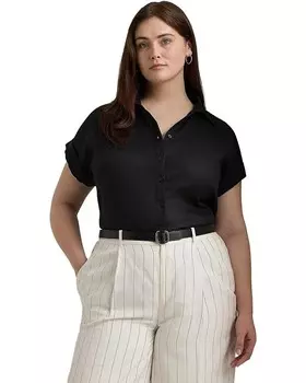 Рубашка LAUREN Ralph Lauren Plus-Size Linen Dolman-Sleeve, цвет Polo Black
