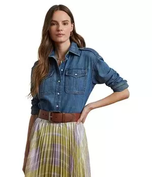 Рубашка Lauren Ralph Lauren Relaxed Fit Denim Shirt, цвет Opal Wash