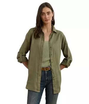 Рубашка Lauren Ralph Lauren Relaxed Fit Linen Shirt, цвет Sage Green