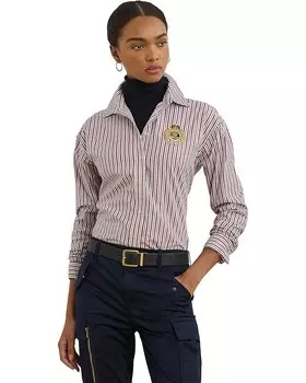 Рубашка Lauren Ralph Lauren Relaxed Fit Striped Broadcloth Shirt, цвет Red/Navy/White