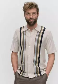 Рубашка LAURENT STRIPE Blck, бежевый