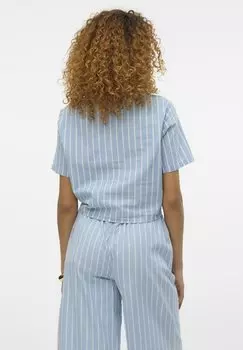 Рубашка Leonie Vero Moda, светло-голубая джинсовая