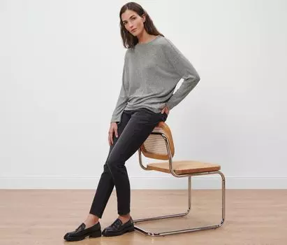 Рубашка летучей мыши Tchibo, хизер серый