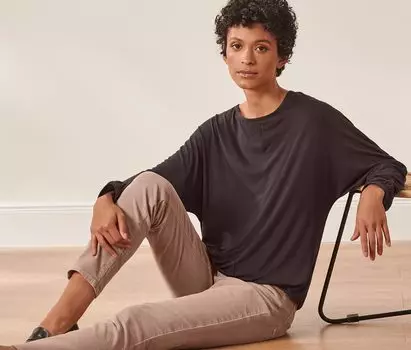 Рубашка летучей мыши Tchibo, темно коричневый