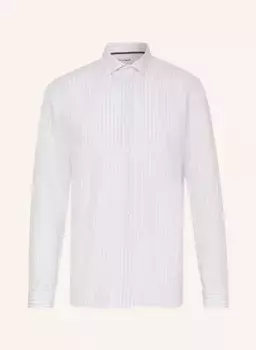 Рубашка level five, облегающая тело, из льна Olymp, белый