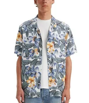 Рубашка Levi's из искусственного шелка с тропическим принтом и короткими рукавами, цветочный