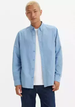 Рубашка Levi's с длинными рукавами "AUTHENTIC BUTTON DOWN" и вышивкой логотипа в тон на груди, цвет Allure Garment Dye