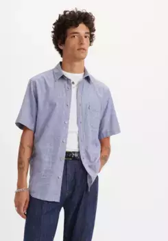 Рубашка Levi's с короткими рукавами "LS BATTERY HM SHIRT SLIM", цвет Coastal Fjord