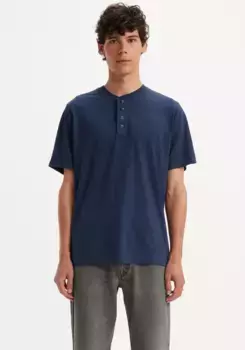 Рубашка Levi's с круглым вырезом "SS 4 BUTTON HENLEY", с планкой на пуговицах, цвет Naval Academy