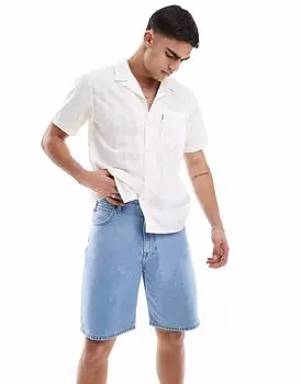 Рубашка Levi's Standard Camp с короткими рукавами и воротником-стойкой в сетку, белая