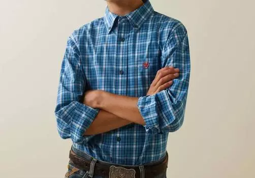 Рубашка Leyton Classic Fit для мальчиков Pro Series светло-голубого цвета ARIAT