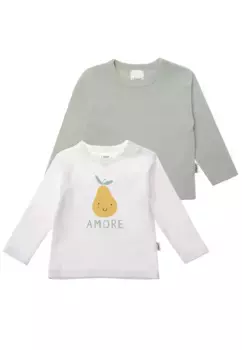 Рубашка Liliput с длинными рукавами "Груша", в упаковке 2 шт., с кнопками на плече, зеленый