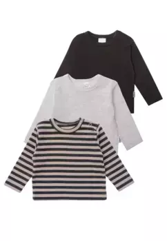 Рубашка Liliput с длинными рукавами и кнопками, в упаковке 3 шт, серый