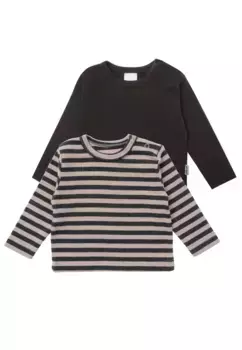 Рубашка Liliput с длинными рукавами и практичными кнопками, в упаковке 2 шт, антрацит