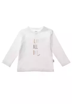 Рубашка Liliput с длинными рукавами "Играй весь день" и удобным круглым вырезом, белый