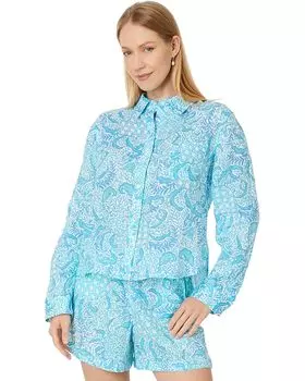 Рубашка Lilly Pulitzer Coralynn Button-Down, цвет Resort White Goombay Grooves