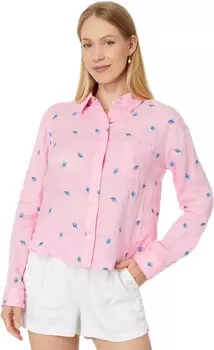 Рубашка Lilly Pulitzer Coralynn Button-Down, цвет Conch Shell Pink Gone Shellin Embroidery