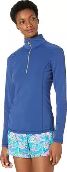 Рубашка Lilly Pulitzer Justine 1/2 Zip UPF 50+, цвет Oyster Bay Navy