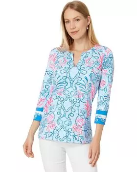 Рубашка Lilly Pulitzer Upf 50+ Karina Tunic, цвет Multi Naut Today Engineered Chillylilly