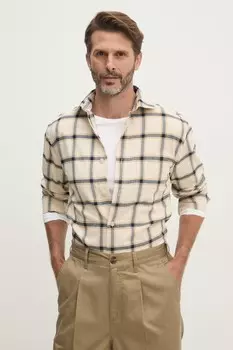 Рубашка Lindbergh из хлопка, бежевый