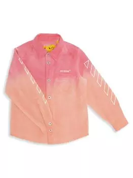 Рубашка Little Kid's & Kid's Helvetica Faded Off-White, розовый