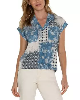 Рубашка Liverpool Los Angeles Dolman Camp, цвет Patchwork Floral