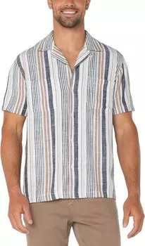 Рубашка Liverpool Los Angeles Short Sleeve Button Up Camp Shirt, цвет Taupe Multi