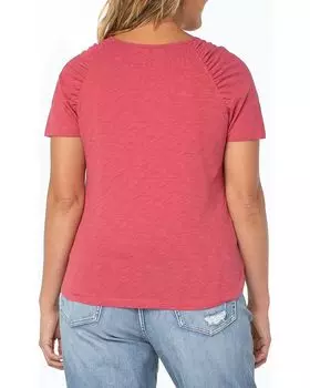 Рубашка Liverpool Los Angeles Short Sleeve Shirred Shirt, цвет Desert Blossom