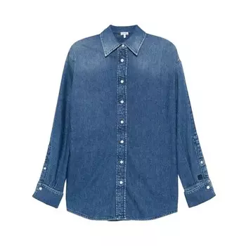 Рубашка Loewe Draped Shirt Washed Denim, синий