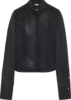 Рубашка Loewe Pleated 'Washed Black', черный