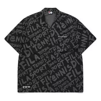 Рубашка logo full print loose short sleeve shirt black Fila Fusion, черный