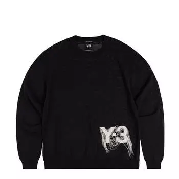 Рубашка logo knit crew sweatshirt Adidas Y-3, черный