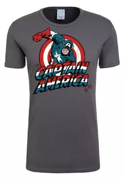 Рубашка LOGOSHIRT Captain America, серый