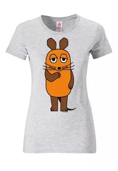 Рубашка LOGOSHIRT Die Sendung mit der Maus, пятнистый серый