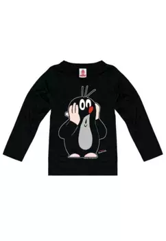 Рубашка LOGOSHIRT с длинными рукавами "Крот", с лицензионным принтом, черный