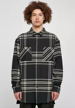 Рубашка LONG OVERSIZED CHECKED SUMMIT Urban Classics, черный