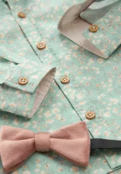 Рубашка LONG SLEEVE AND BOW TIE SET Next, зеленый
