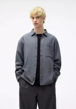 Рубашка LONG SLEEVE CRACKLE PULL&BEAR, цвет blue