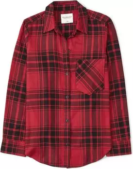 Рубашка Long Sleeve Flannel Abercrombie & Fitch, цвет Red Plaid