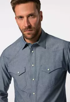 Рубашка LONG SLEEVE KENT COLLAR MODERN FIT JP1880, синий деним