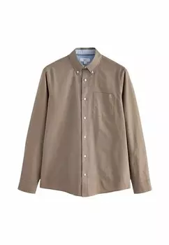 Рубашка LONG SLEEVE OXFORD-SLIM FIT Next, бежевый