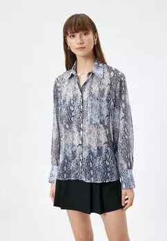 Рубашка LONG SLEEVE POCKET DETAIL Koton, вереск темно-синий