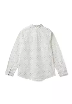 Рубашка LONG-SLEEVE WITH MICRO-PATTERN United Colors of Benetton, белый