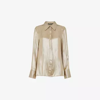 Рубашка Lucie из металлизированного атласа Whistles, золотой