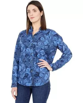 Рубашка Lucky Brand Boyfriend Indigo Overdye Shirt, цвет Indigo Multi