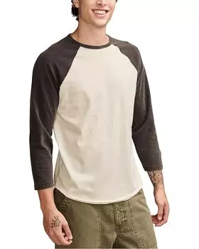 Рубашка Lucky Brand Eco Jersey 3/4 Sleeve Raglan, черный мульти