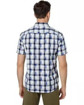 Рубашка Lucky Brand Ikat Plaid Workwear Short Sleeve Shirt, цвет White Ikat Plaid