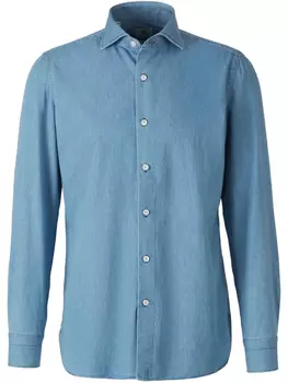 Рубашка Luigi Borrelli с длинными рукавами, синий