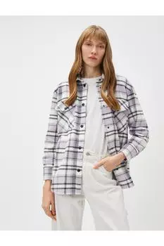 Рубашка Lumberjack с карманами и кнопками Koton, фиолетовый