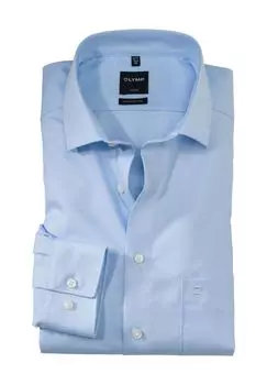 Рубашка Luxor, деловой образ, воротник Кент, современный крой, мужская OLYMP, светло-синий